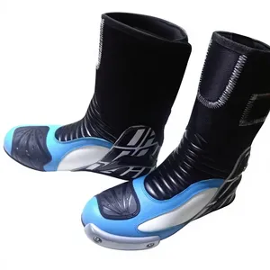 Botas de Motociclismo de Cuero Transpirables con Logotipo Personalizado, Fabricación Profesional de Alta Calidad - Product Image 1