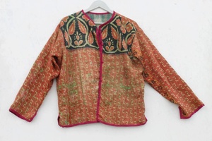 Chaqueta Vintage Kantha Patchwork One Of Kind Chaqueta Para Mujer - Product Image 4