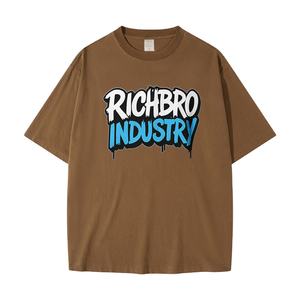 Camiseta de algodón informal para el día a día para hombre, ropa de calle básica con estampado personalizado de ajuste relajado del fabricante OEM/ODM Richbro Industry - Product Image 3
