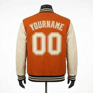 Premium Custom Varsity <b>Jacket</b> High Quality Embroidery and Full Genuine <b>Leather</b> Sleeves Designed For a Modern Letterman <b>Jackets</b> - Product Image 2