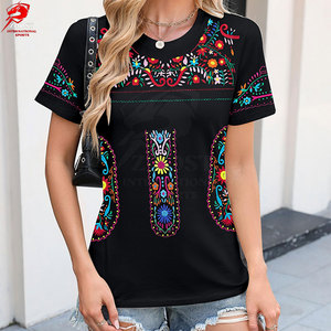 High Quality Custom Design Soft Cotton Embroidery Detail Elegant Fashion Wear Women Embroidery T <b>Shirts</b> - Product Image 5