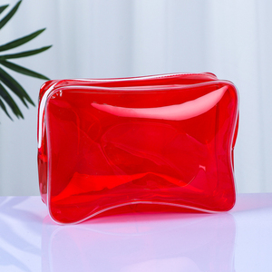 Sac cosmétique transparent en PVC de style simple avec fermeture éclair et logo personnalisé, grands sacs, prix de gros pour les lycées - Product Image 4
