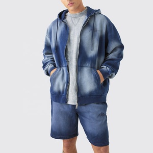 Servicios OEM, Fabricante Personalizado, Conjunto Deportivo Extra Grande de Felpa Lisa con Efecto Desgastado por el Sol, Ecológico, 100% de Alta Calidad para Hombre - Product Image 2