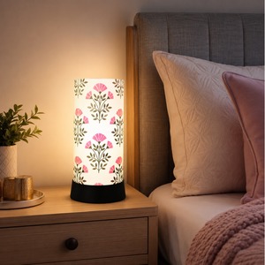 Floral Print LED Bedside Table Lamp Warm White <b>Night</b> <b>Light</b> Modern Decorative Desk Lamp for Bedroom Living Room Study Home Decor - Product Image 4