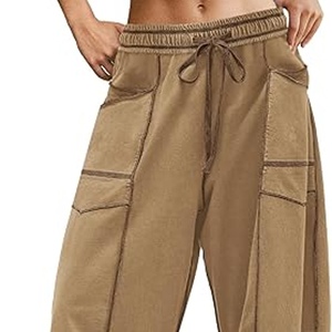 Women Street Style Cargo Sweatpants Wide Leg Pants High Waist <b>Drawstring</b> Casual Loose Fit Joggers - Product Image 2