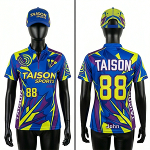 Jersey Deportivo Premium para Mujer, 150 GSM, Poliéster, Transpirable, Secado Rápido, Diseño Geométrico Verde Dorado, Logotipo Personalizado por Sublimación - Product Image 3