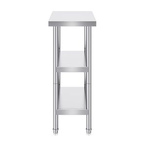 Tavolo da Lavoro Commerciale in Acciaio Inox 14x24x34 con 2 Ripiani Inferiori Regolabili e Design Resistente - Product Image 1