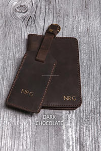 Cartera de pasaporte personalizada para hombre, Funda de cuero genuino y conjunto de etiquetas de equipaje, de tipo billetera de cuero genuino para hombre, de la marca de la moda - Product Image 5