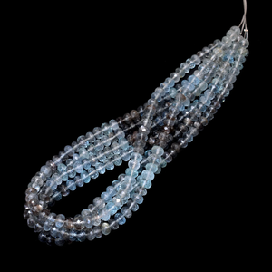 Cuentas facetadas de aguamarina natural de 6mm-7mm, calidad AAA+, tipo rondel, para joyería - Product Image 3