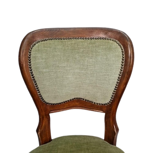 Silla de Comedor Niora Ecológica de Madera de Caoba Tradicional con Asiento y Respaldo Tapizados en Lino, Acabado Marrón - Product Image 3