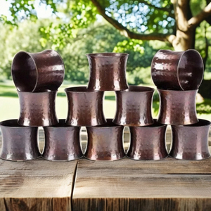 Anneau de serviette de mariage en cuivre - Design zen asiatique écologique - Product Image 1