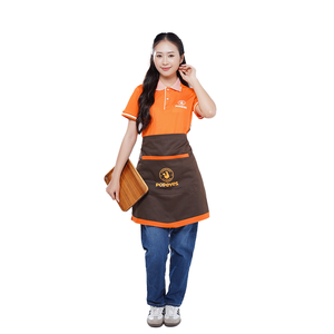 Conjunto de Delantal y Camisa Polo de Poliéster Personalizable, Uniforme Promocional para Personal de Cafetería, Restaurante, Panadería, Ropa de Trabajo - Product Image 1