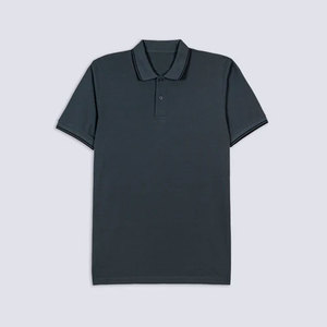 เสื้อโปโลผ้าปิเก้สีดำล้วน 100% คอตตอน สไตล์สมาร์ทแคชชวล ปักโลโก้แบรนด์ตามสั่ง เสื้อโปโลชาย - Product Image 4