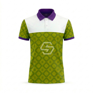 Chemises polo pour hommes avec impression par sublimation OEM, chemises polo de golf personnalisées, séchage rapide, 100% polyester respirant, logo personnalisé - Product Image 1