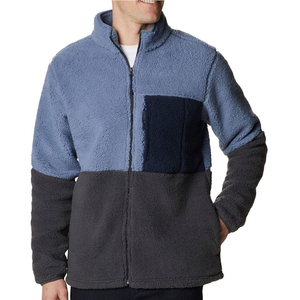 Men's Fleece <b>Jacket</b> Stand Collar Zipper Closure Windproof Casual Winter Wear Warm <b>Sherpa</b> <b>Lined</b> Anti-Pilling Loose Fit - Product Image 6