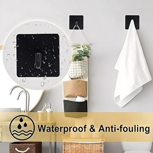 Self Adhesive Wall Hooks Heavy Duty <b>Waterproof</b> Stainless Steel Utility Hooks Kitchen Bathroom Bedroom Home Organization <b>Set</b> of 4 - Product Image 3