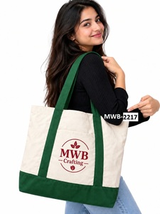 Bolsa de Compras Reutilizable Ecológica de Lona de Algodón Premium al por Mayor con Asas Verdes y Base Reforzada, 19x17 Pulgadas, Cierre de Solapa - Product Image 3