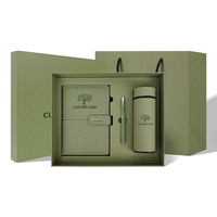 Kit Cadeau d'Affaires Trois Pièces : Journal, Stylo Métallique, Bouteille Isotherme – Impression Personnalisée pour Souvenirs de Conférence
