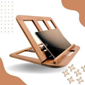 Solid Wood Tripod Laptop <b>Stand</b> Adjustable Height Foldable Design Ergonomic Eco-Friendly Portable <b>for</b> Laptops & <b>Tablets</b> - Product Image 1
