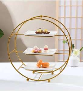 Nuevo Soporte para Pastel de Metal Martillado de 2 Niveles con Diseño Vintage, Acabado Rosa, Niquelado, Hecho a Mano, Ecológico, Fácil de Limpiar, para Bodas - Product Image 5