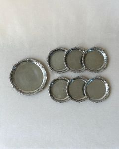 Elegant Stainless Steel Beverage Metal <b>Coasters</b> Set for Home Office Hotel Restaurant Dining Table Decoration - Product Image 1