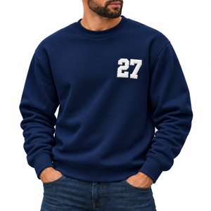 Sudadera Unisex de Cuello Redondo Color Borgoña, 100% Algodón Ecológico, Número 27 Blanco, Estilo Casual Urbano, Personalizable - Product Image 2