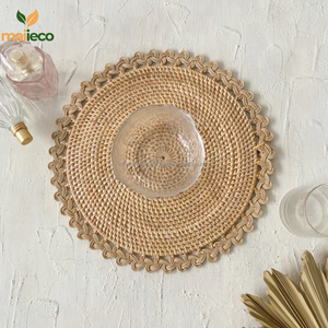 Manteles individuales de ratán redondos naturales de alta calidad, decoración del hogar de longevidad, alfombrillas y almohadillas para ajuste de mesa al por mayor - Product Image 1