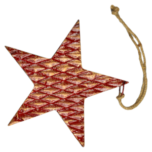 Décoration de Noël en métal massif avec finition peinte étoile rouge pour suspendre - Product Image 1