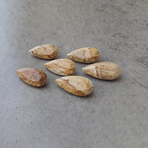 Pierre précieuse naturelle en jaspe biscuit, taille facetée, forme poire, calibrée, pour la fabrication de bijoux - Product Image 3