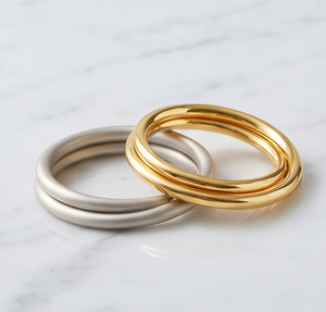 Classic <b>Silver</b> And Golden <b>Napkin</b> Ring With Plain Finished For Dining Table Decor Gifting And Table Styling - Product Image 1