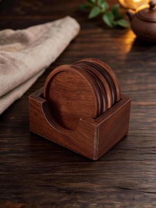 Juego de posavasos redondos de madera modernos, resistentes al calor, protectores de mesa para decoración del hogar al mejor precio - Product Image 3