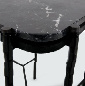 <b>Black</b> Glass <b>Console</b> Table Metal Base Long Entryway Sofa Table Modern Luxury Contemporary Living Room Furniture - Product Image 3