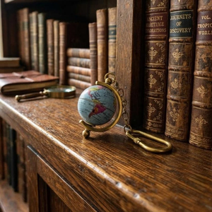 Porte-clés globe antique en laiton, globe terrestre rotatif, cadeau sur le thème du voyage, cadeau pour professeur de géographie, cadeau pour les amateurs d'aventure - Product Image 3
