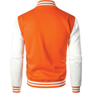 Wholesale Custom Man Baseball College Varsity <b>Jacket</b> Canvas 100% Wool Breathable <b>Winter</b> Patchwork Front Streetwear - Product Image 3