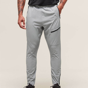 Wholesale Best Quality OEM Men's Custom <b>Slim</b> Fit Stretch Fabric <b>Joggers</b> Breathable Elasticated Waist & Zip Detailing On Cuff - Product Image 2