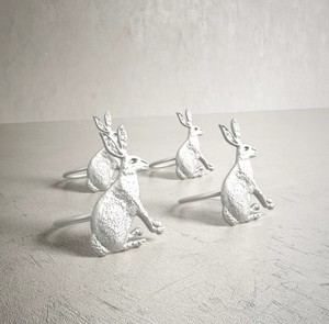 Brass Rabbit Design Napkin <b>Rings</b> <b>Set</b> | Eco-Friendly Durable Decorative Bunny Napkin Holders | Elegant Table Decor - Product Image 1