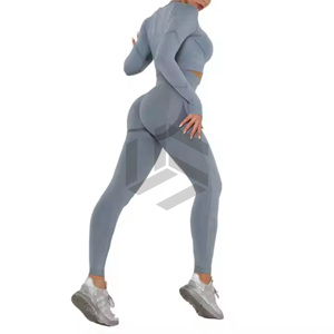 Unique Style Comfortable Eco-Friendly Breathable Solid Women Yoga Set Best Selling <b>Light</b> Weight 2-Piece Sleeveless Front Logo - Product Image 2