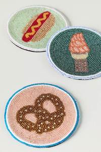 Handmade Beaded Citrus <b>Coaster</b> <b>Set</b> Orange Lemon Fruit Drink <b>Coaster</b> Decorative Table Mat Colorful Kitchen Decor Handmade Beadwor - Product Image 2