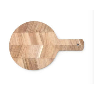 Tabla de cortar de madera de acacia natural para uso en la cocina, tabla de cortar de madera multiusos y bandeja para servir con asa para verduras - Product Image 2
