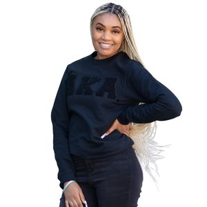 เสื้อสเวตเชิ้ต All Black AKA คอกลม ยูนิเซ็กซ์ ตัวอักษรเชนิลล์ ผ้าฝ้ายพรีเมียม เรียบง่าย มีสไตล์ ใส่สบาย เหมาะสำหรับทุกวัน - Product Image 1