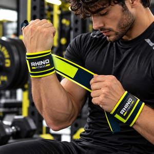 สายรัดข้อมือยกน้ำหนัก Rhino Fitness แบบตีนตุ๊กแก  วัสดุโพลีเอสเตอร์และไนลอน ใช้ได้กับทุกคน สำหรับออกกำลังกาย - Product Image 2