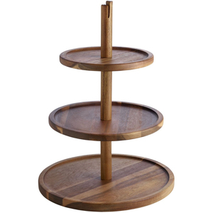 Elegant 2-Tier Cake Stand Rubber Wood Serving <b>Tray</b> & Cupcake Dessert Display For <b>Kitchen</b> Organizer Party Wedding & Home Decor - Product Image 5