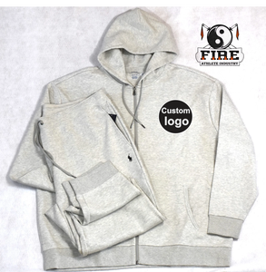 Proveedores de alta calidad, conjunto deportivo de 2 piezas personalizado para hombre, ropa de calle de invierno, conjunto de chándal 100% algodón para gimnasio y jogging. - Product Image 2