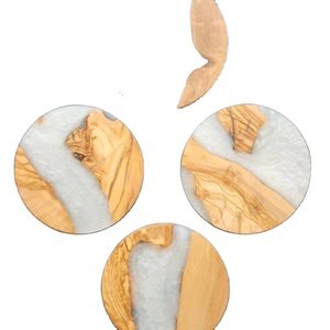 FONCTIONNALITÉ Ensemble de sous-verres en résine époxy de qualité avec effet océan Dessous de verre ronds carrés décoratifs en résine époxy par Craftsy Hom - Product Image 1