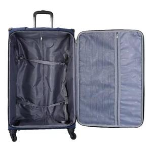 Simple Lightweight Polyester Luggage Set 3-Piece 20 24 28 Inch Expandable Soft Suitcase 4 <b>Wheels</b> Combination <b>Lock</b> Zipper Closure - Product Image 2