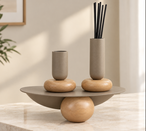 Quemador de Incienso Moderno de Metal y Madera, Porta Incienso Decorativo de Mesa para el Hogar, Oficina, Sala de Estar, Decoración Árabe - Product Image 1