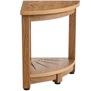 Panca Angolare per Doccia Resistente all'Acqua, Altezza 42 cm, Raggio 32,5 cm, Portata 159 kg, con Ripiano Portaoggetti, Effetto Legno, Arredo Bagno - Product Image 1