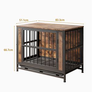 Cuccia per Cani in Legno da 83 cm con 2 Porte Scorrevoli in Ferro Spesso, Arredamento Decorativo per Animali Domestici, Elegante Cuccia Integrata - Product Image 6