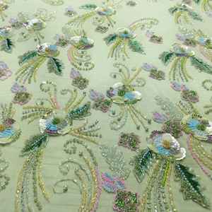 ผ้าตาข่ายปักลายหินเงินคุณภาพสูง จำหน่ายชุดแต่งงานแบบขายส่ง - Product Image 1