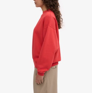 Camiseta de Manga Larga para Mujer, Cuello Redondo, 100% Algodón, Color Rojo Mandarina, Ecológica, Suave, Anti-Pilling, Corte Regular - Product Image 3
